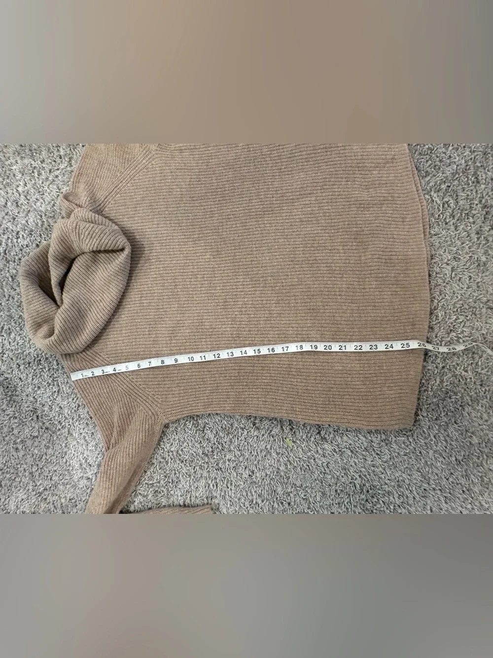NWT Tahari Merino Wool Blend Taupe Cowl-Neck Sweater - Picture 12 of 12